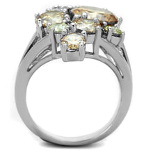 Load image into Gallery viewer, 3W600 - Rhodium Brass Ring with AAA Grade CZ  in Multi Color