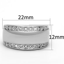 Load image into Gallery viewer, 3W601 - Rhodium Brass Ring with AAA Grade CZ  in Clear