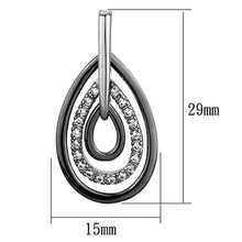 Load image into Gallery viewer, 3W616 - Rhodium + Ruthenium Brass Earrings with AAA Grade CZ  in Clear