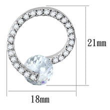 Load image into Gallery viewer, 3W626 - Rhodium Brass Earrings with AAA Grade CZ  in Clear