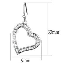 Load image into Gallery viewer, 3W628 - Rhodium Brass Earrings with AAA Grade CZ  in Clear