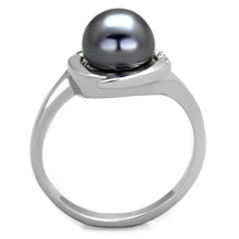 Load image into Gallery viewer, 3W629 - Rhodium Brass Ring with Synthetic Pearl in Gray