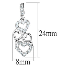 Load image into Gallery viewer, 3W640 - Rhodium Brass Earrings with AAA Grade CZ  in Clear