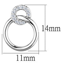 Load image into Gallery viewer, 3W641 - Rhodium Brass Earrings with AAA Grade CZ  in Clear