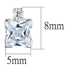 Load image into Gallery viewer, 3W652 - Rhodium Brass Earrings with AAA Grade CZ  in Clear