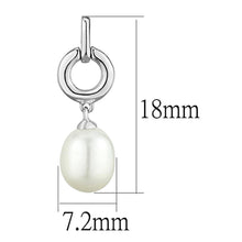Load image into Gallery viewer, 3W684 - Rhodium Brass Earrings with Synthetic Pearl in White