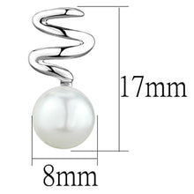 Load image into Gallery viewer, 3W687 - Rhodium Brass Earrings with Synthetic Pearl in White