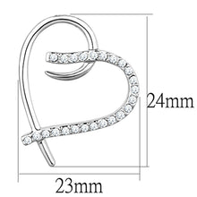 Load image into Gallery viewer, 3W708 - Rhodium Brass Earrings with AAA Grade CZ  in Clear