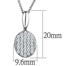 Load image into Gallery viewer, 3W716 - Rhodium Brass Chain Pendant with AAA Grade CZ  in Clear