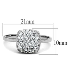 Load image into Gallery viewer, 3W728 - Rhodium Brass Ring with AAA Grade CZ  in Clear