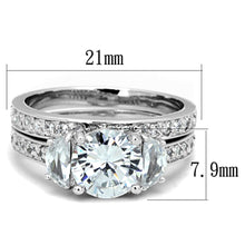 Load image into Gallery viewer, 3W731 - Rhodium Brass Ring with AAA Grade CZ  in Clear