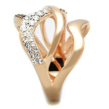 Load image into Gallery viewer, 3W737 - Rose Gold Brass Ring with Top Grade Crystal  in Clear