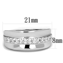 Load image into Gallery viewer, 3W748 - Rhodium Brass Ring with AAA Grade CZ  in Clear