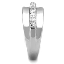 Load image into Gallery viewer, 3W748 - Rhodium Brass Ring with AAA Grade CZ  in Clear