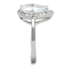 Load image into Gallery viewer, 3W750 - Rhodium Brass Ring with AAA Grade CZ  in Clear