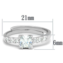 Load image into Gallery viewer, 3W751 - Rhodium Brass Ring with AAA Grade CZ  in Clear