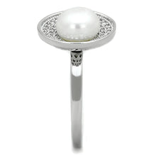 Load image into Gallery viewer, 3W755 - Rhodium Brass Ring with Synthetic Pearl in White