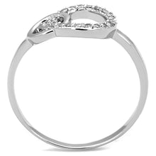 Load image into Gallery viewer, 3W756 - Rhodium Brass Ring with AAA Grade CZ  in Clear