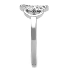 Load image into Gallery viewer, 3W756 - Rhodium Brass Ring with AAA Grade CZ  in Clear