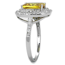 Load image into Gallery viewer, 3W760 - Rhodium Brass Ring with AAA Grade CZ  in Topaz