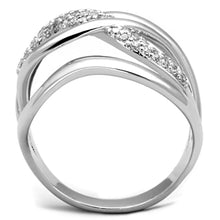 Load image into Gallery viewer, 3W766 - Rhodium Brass Ring with AAA Grade CZ  in Clear