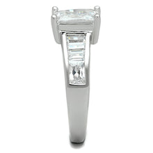 Load image into Gallery viewer, 3W769 - Rhodium Brass Ring with AAA Grade CZ  in Clear