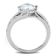 Load image into Gallery viewer, 3W770 - Rhodium Brass Ring with AAA Grade CZ  in Clear