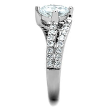 Load image into Gallery viewer, 3W770 - Rhodium Brass Ring with AAA Grade CZ  in Clear