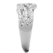 Load image into Gallery viewer, 3W771 - Rhodium Brass Ring with AAA Grade CZ  in Clear