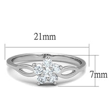 Load image into Gallery viewer, 3W775 - Rhodium Brass Ring with AAA Grade CZ  in Clear