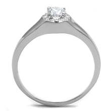 Load image into Gallery viewer, 3W780 - Rhodium Brass Ring with AAA Grade CZ  in Clear