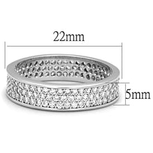 Load image into Gallery viewer, 3W781 - Rhodium Brass Ring with AAA Grade CZ  in Clear