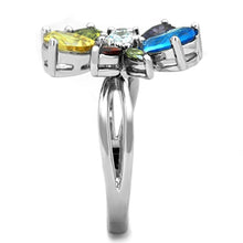 Load image into Gallery viewer, Jaime Cocktail Ring - Rhodium Brass, AAA CZ , Multi Color - 3W789