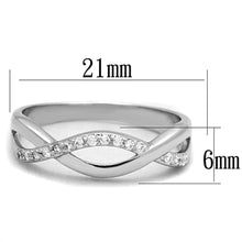 Load image into Gallery viewer, 3W796 - Rhodium Brass Ring with AAA Grade CZ  in Clear