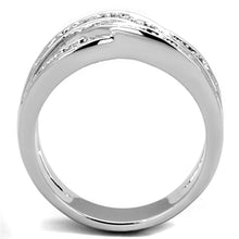 Load image into Gallery viewer, 3W806 - Rhodium Brass Ring with AAA Grade CZ  in Clear