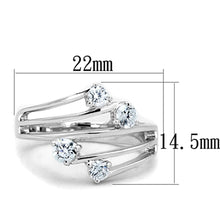 Load image into Gallery viewer, 3W813 - Rhodium Brass Ring with AAA Grade CZ  in Clear