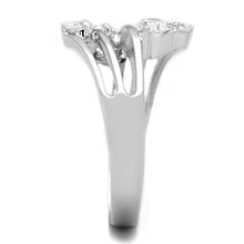 Load image into Gallery viewer, 3W813 - Rhodium Brass Ring with AAA Grade CZ  in Clear