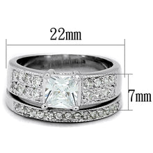 Load image into Gallery viewer, 3W817 - Rhodium Brass Ring with AAA Grade CZ  in Clear