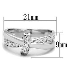 Load image into Gallery viewer, 3W819 - Rhodium Brass Ring with AAA Grade CZ  in Clear