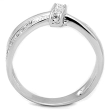 Load image into Gallery viewer, 3W819 - Rhodium Brass Ring with AAA Grade CZ  in Clear