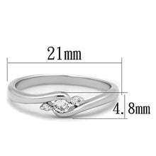 Load image into Gallery viewer, 3W822 - Rhodium Brass Ring with AAA Grade CZ  in Clear