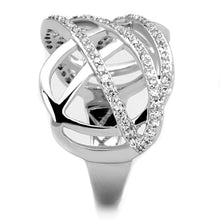 Load image into Gallery viewer, 3W823 - Rhodium Brass Ring with AAA Grade CZ  in Clear