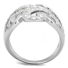 Load image into Gallery viewer, 3W827 - Rhodium Brass Ring with AAA Grade CZ  in Clear