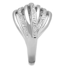Load image into Gallery viewer, 3W828 - Rhodium Brass Ring with AAA Grade CZ  in Clear
