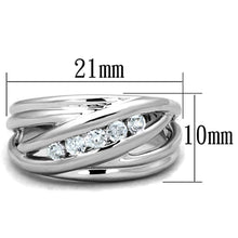 Load image into Gallery viewer, 3W830 - Rhodium Brass Ring with AAA Grade CZ  in Clear