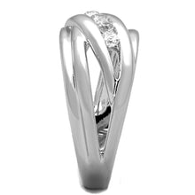Load image into Gallery viewer, 3W830 - Rhodium Brass Ring with AAA Grade CZ  in Clear