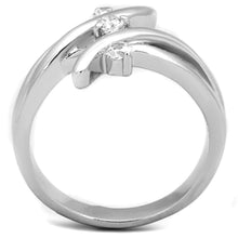 Load image into Gallery viewer, 3W833 - Rhodium Brass Ring with AAA Grade CZ  in Clear