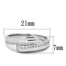 Load image into Gallery viewer, 3W835 - Rhodium Brass Ring with AAA Grade CZ  in Clear