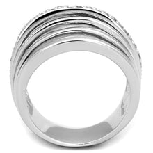 Load image into Gallery viewer, 3W837 - Rhodium Brass Ring with AAA Grade CZ  in Clear