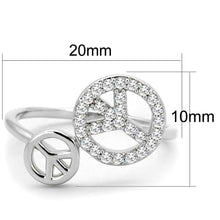Load image into Gallery viewer, 3W853 - Rhodium Brass Ring with AAA Grade CZ  in Clear